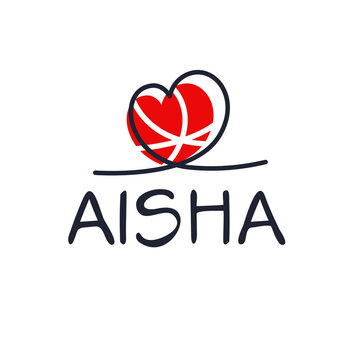 Creative (Aisha) name, Vector illustration.