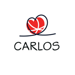 Creative (Carlos) name, Vector illustration.