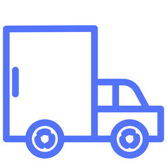 car delivery truck vehicule line icon