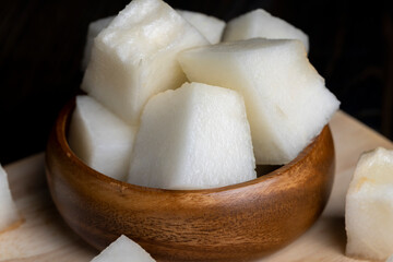 Sliced ripe melon , close up