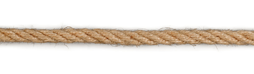 Close up of a rope on white background with clipping path