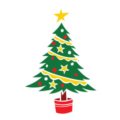 Decorated christmas trees Illustration