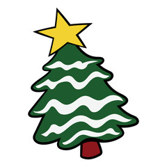 Decorated christmas trees Illustration