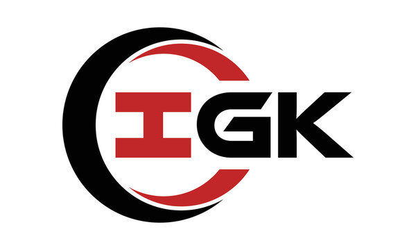IGK three letter swoosh logo design vector template | monogram logo | abstract logo | wordmark logo | letter mark logo | business logo | brand logo | flat logo | minimalist logo | text | word | symbol
