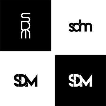 sdm lettering initial monogram logo design set