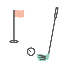 simple line illustration of golf