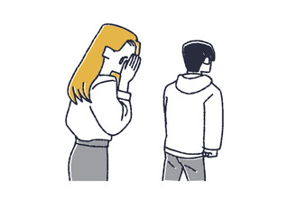 恋人の男性がさっていってしまった女性　涙を流すさまざまな場面