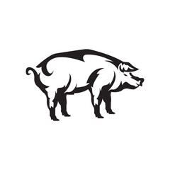 Obraz na płótnie Canvas Fat pig logo vector simple icon in flat design