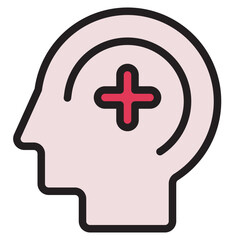 Head color line style icon