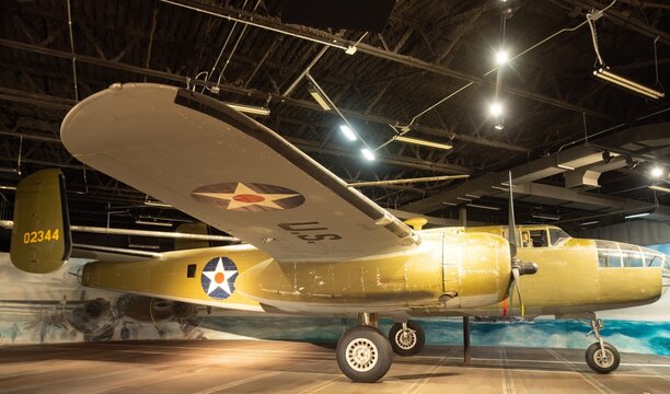 The B-25 Mitchell Bomber Flown by the Doolittle Raiders on Display at the National Museum of the Pacific War in Fredericksburg, Texas