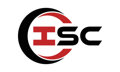 ISC three letter swoosh logo design vector template | monogram logo | abstract logo | wordmark logo | letter mark logo | business logo | brand logo | flat logo | minimalist logo | text | word | symbol - obrazy, fototapety, plakaty