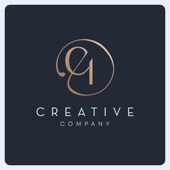 Signature CI logo design, creative initial letter logo for business and company.