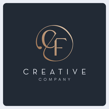 Signature CF logo design, creative initial letter logo for business and company.