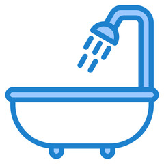 Bathtub blue style icon