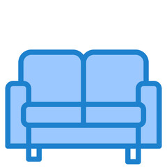 Couch blue style icon