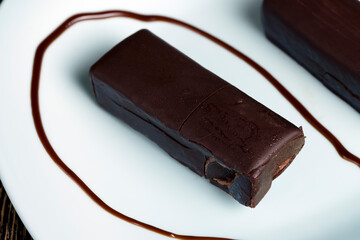 Sweet curd cheese made from milk with milk chocolate