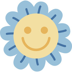 smiley flower in the garden, happy face