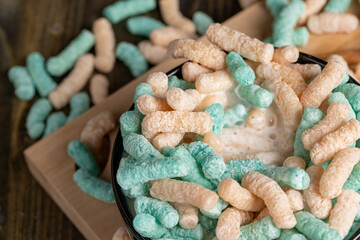 Colorful corn sticks for a quick breakfast