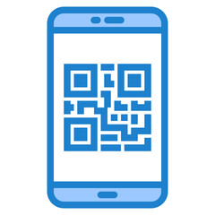 Qr code blue style icon