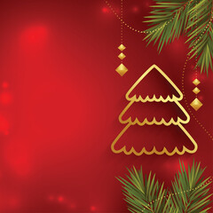 creative merry christmas red background with text space