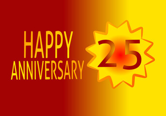 25 year happy anniversary banner background