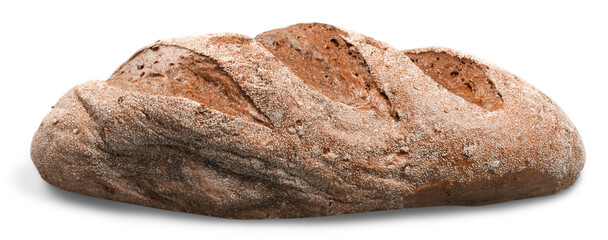 Fresh loaf of bread isolated on  background