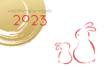 年賀状素材　兎年