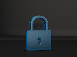 Glass padlock symbol