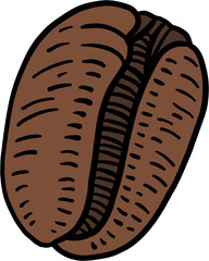 simplicity coffee bean freehand drawing flat design.