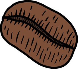 simplicity coffee bean freehand drawing flat design.