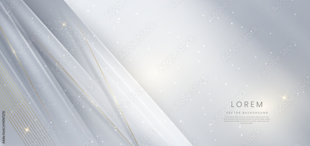 Aufkleber abstract elegant white and gray background with diagonal golden line decoration with copy space for 