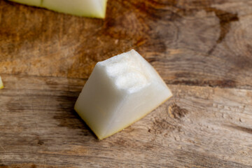 Sliced ripe melon , close up