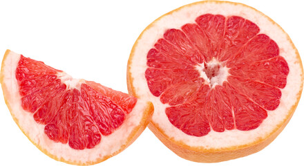 Close-up photo of citrus fruit isolated on white background