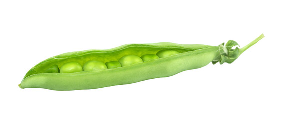 Fresh green peas whole isolated