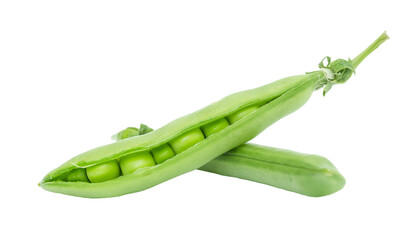 2 fresh green peas isolated