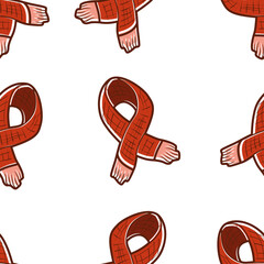 beauty red scarf for winter as seamless pattern for print and fashion or wallpaper