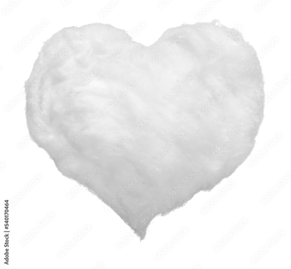 Wall mural Valentine's day concept. cotton wool heart shape