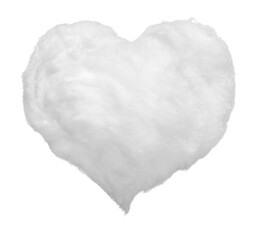 Valentine's day concept. cotton wool heart shape