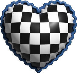 aesthetic cute 3d checkers checkerboard heart shape