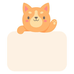cartoon pet text frame cute dogs and cats for kids
