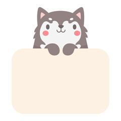 cartoon pet text frame cute dogs and cats for kids