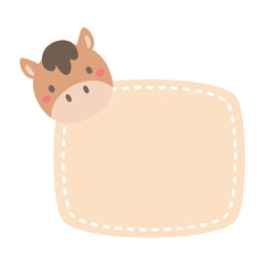 cute wild animal cartoon text frame for decorating schedule notebook