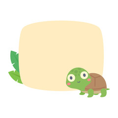 cute amphibian cartoon text frame for decorating schedule notebook