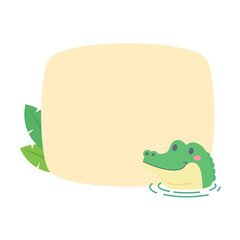 cute amphibian cartoon text frame for decorating schedule notebook