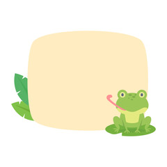 cute amphibian cartoon text frame for decorating schedule notebook