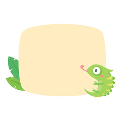cute amphibian cartoon text frame for decorating schedule notebook