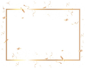 Bronze, gold border transparent background for party, New Year, Christmas Eve countdown celebration events