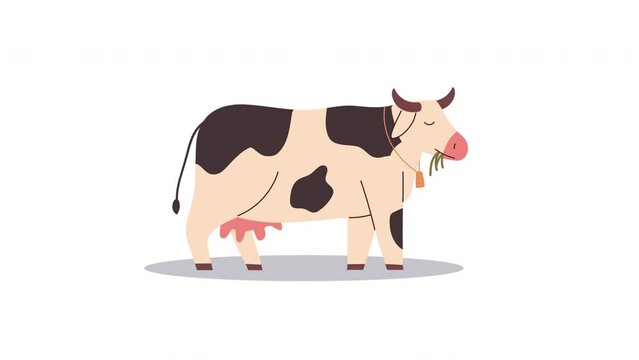 farmer cow animal character animation