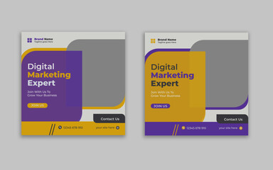 Fototapeta premium Digital marketing social media post and banner design template