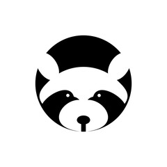 Simple raccoon head logo icon vector illustration